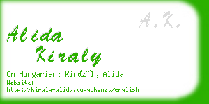 alida kiraly business card